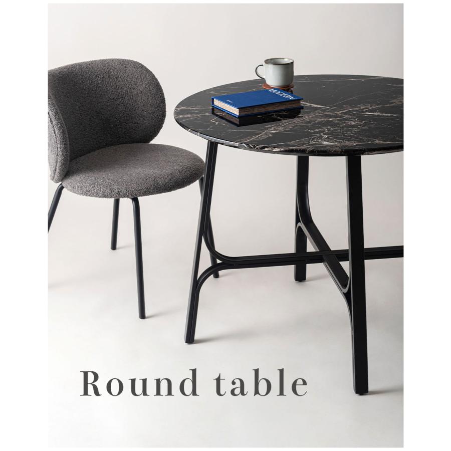 ラウンドテーブル 直径90cm 高さ72cm ダイニングテーブル 石目調 丸 ラウンド 円形 円卓 北欧 モダン カフェ風 おしゃれ スチール脚 2人用 4人用 |  | 05