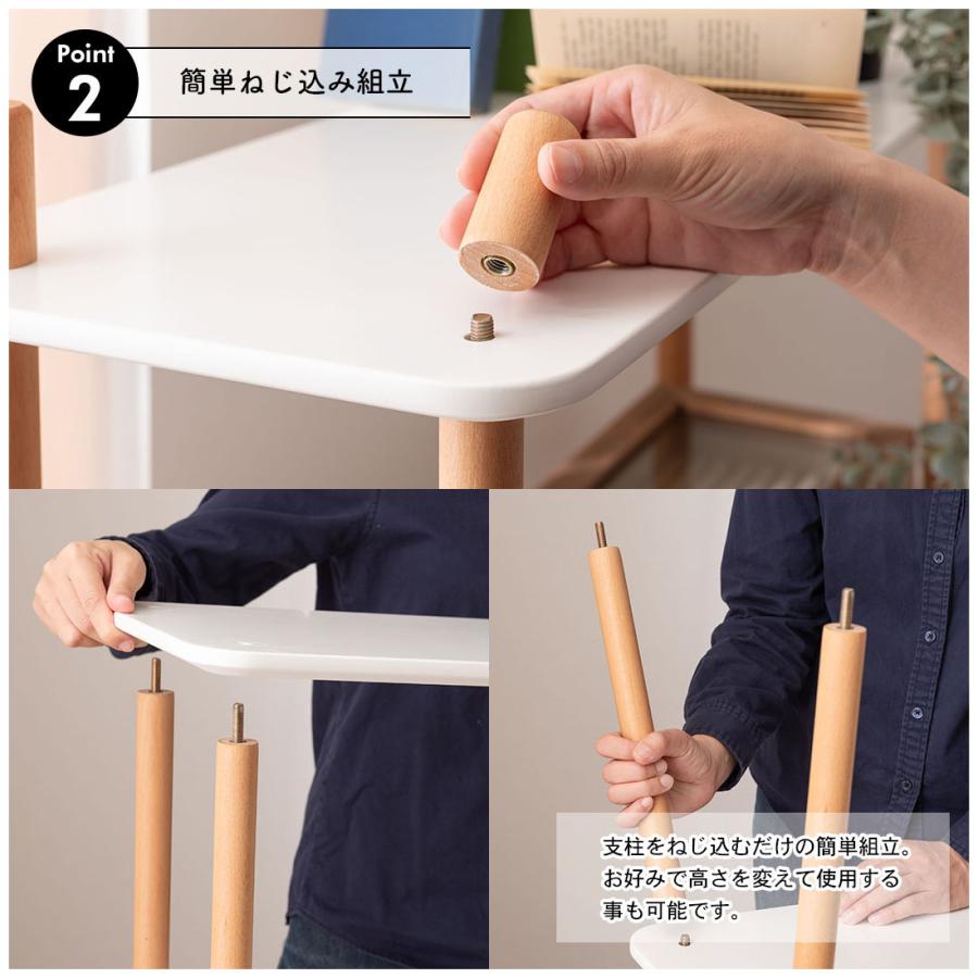 ラック 3段 シェルフ オープンシェルフ 天然木ビーチ 木製 簡単組立 工具不要 北欧 リビング ダイニング キッチン 書斎 寝室 クローゼット 玄関 薄型 収納 |  | 05