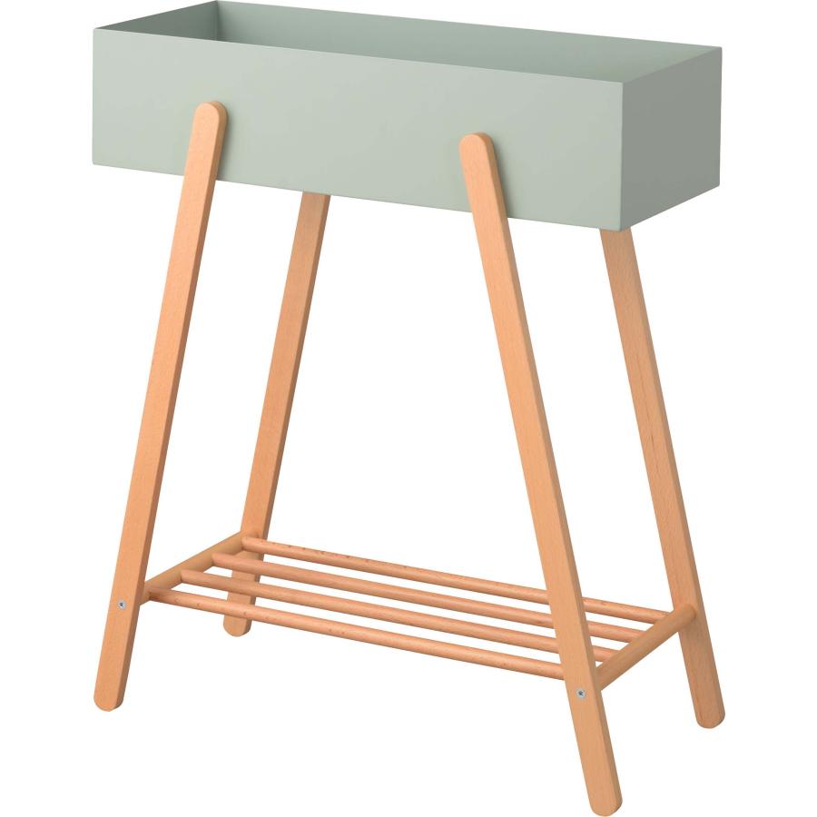 プランタースタンド ボックス ラック 棚付き 木製 天然木 ビーチ スチール 花台 ディスプレイ 北欧 ナチュラル 玄関 リビング 寝室 デスクラック 収納 |  | 01