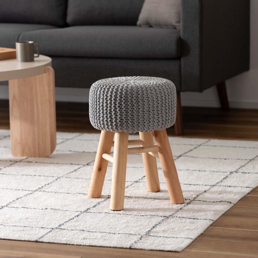 スツール おしゃれ ニット風 天然木 パイン 北欧 かわいい カフェ風 椅子 イス 円形 丸形 丸イス 軽量 持ち運び リビング ダイニング 寝室 玄関 高さ40cm |  | 15