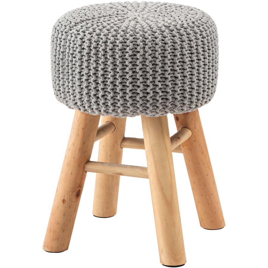 スツール おしゃれ ニット風 天然木 パイン 北欧 かわいい カフェ風 椅子 イス 円形 丸形 丸イス 軽量 持ち運び リビング ダイニング 寝室 玄関 高さ40cm |  | 03