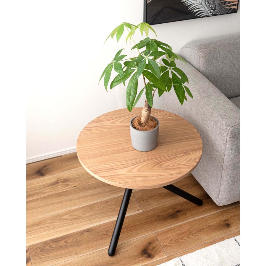 サイドテーブル ラウンドテーブル 円形 丸形 天然木 木目 アッシュ