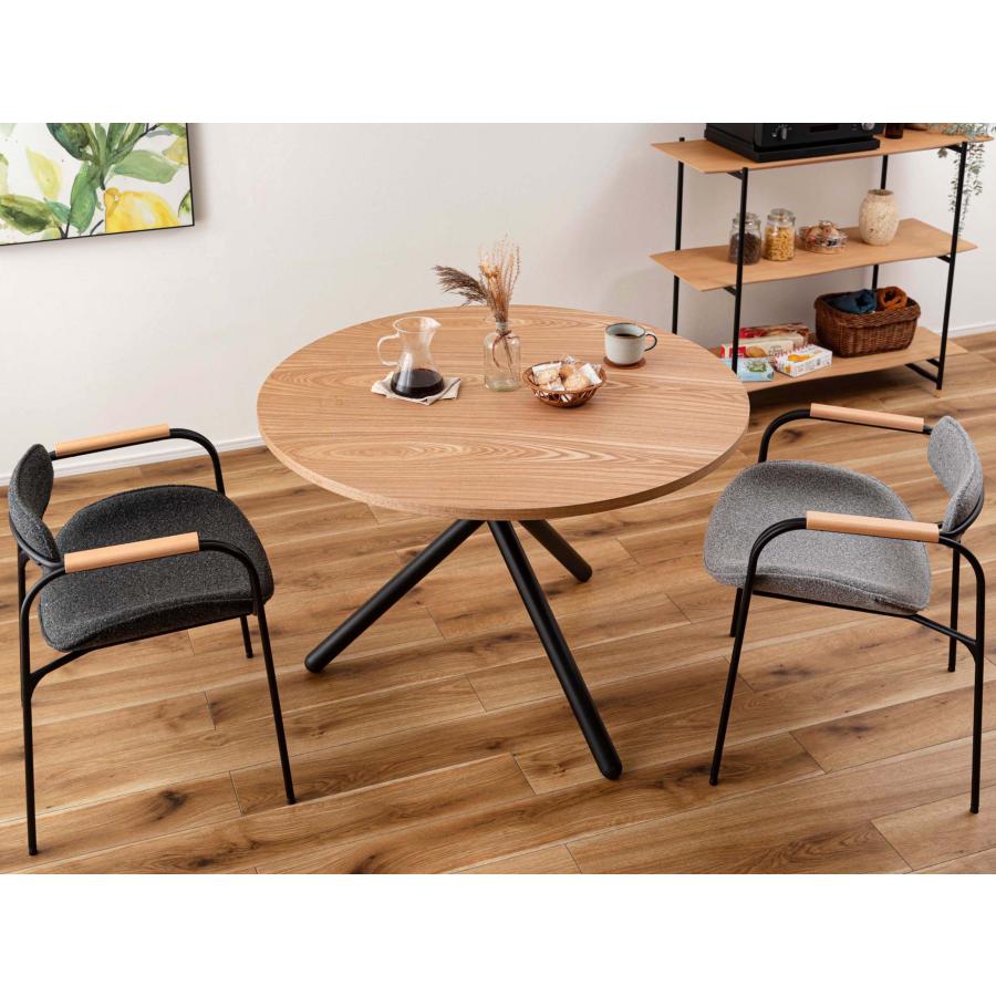ダイニングテーブル ラウンドテーブル 円形 丸形 丸テーブル 天然木 木目 アッシュ スチール クロスレッグ 北欧 おしゃれ モダン カフェ風 4人用 ゆったり 家族 |  | 10
