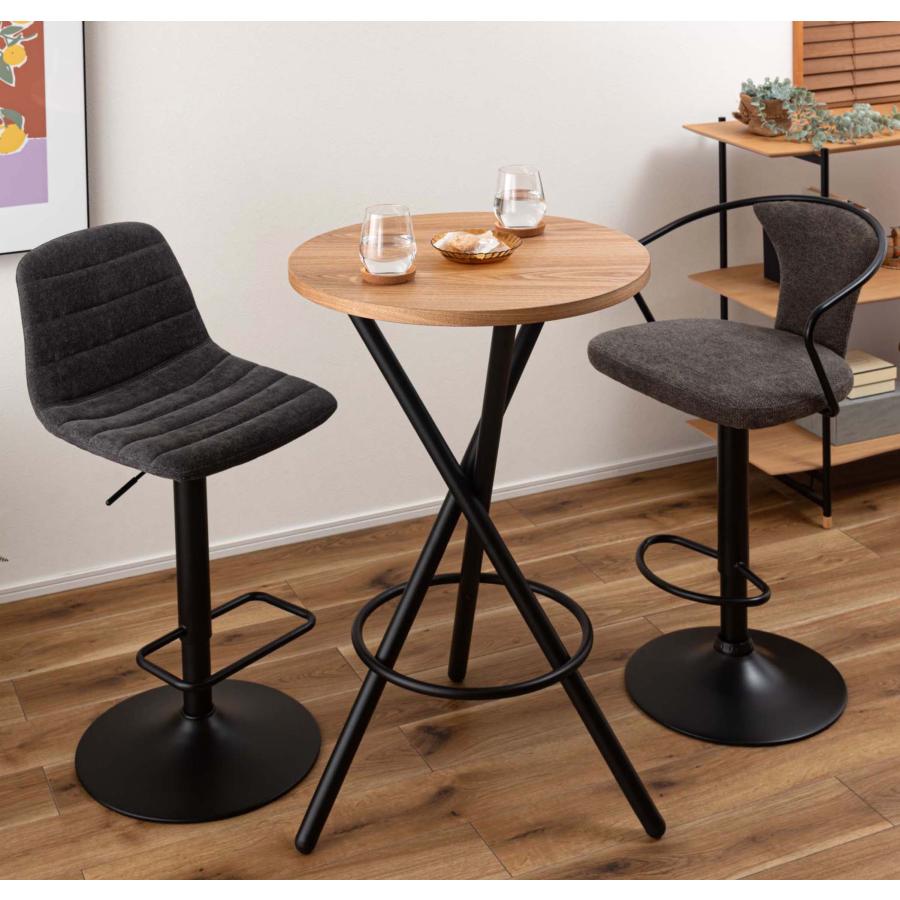 ハイテーブル ラウンドテーブル カフェテーブル 円形 丸形 丸テーブル 天然木 木目 アッシュ スチール クロスレッグ 北欧 おしゃれ モダン カフェ風 カウンター |  | 10