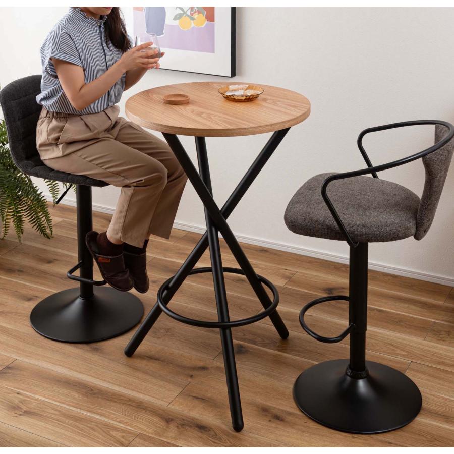 ハイテーブル ラウンドテーブル カフェテーブル 円形 丸形 丸テーブル 天然木 木目 アッシュ スチール クロスレッグ 北欧 おしゃれ モダン カフェ風 カウンター |  | 11