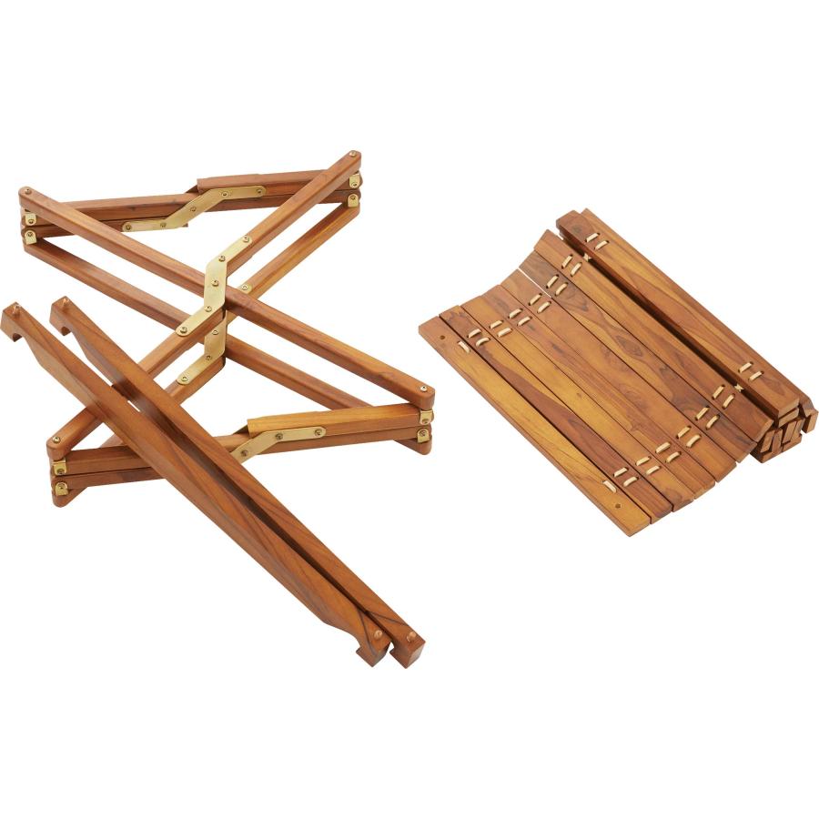 ロールトップテーブル 折りたたみテーブル フォールディング 木製 天然木 チーク 本革 組立式 工具不要 アウトドア キャンプ レジャー BBQ イベント テラス |  | 03