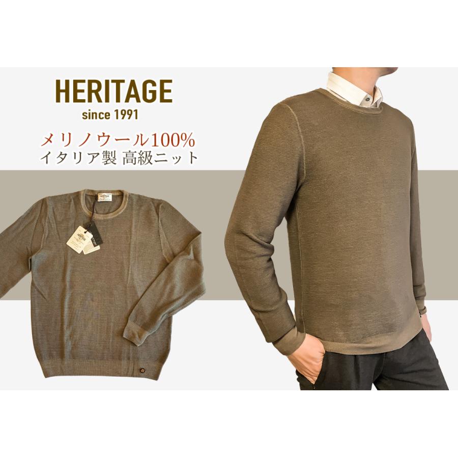 HERITAGE ヘリテージ 高級メリノウール100% ニット セーター イタリア製 : knit-0006 : 3CUBIC - 通販 -  Yahoo!ショッピング