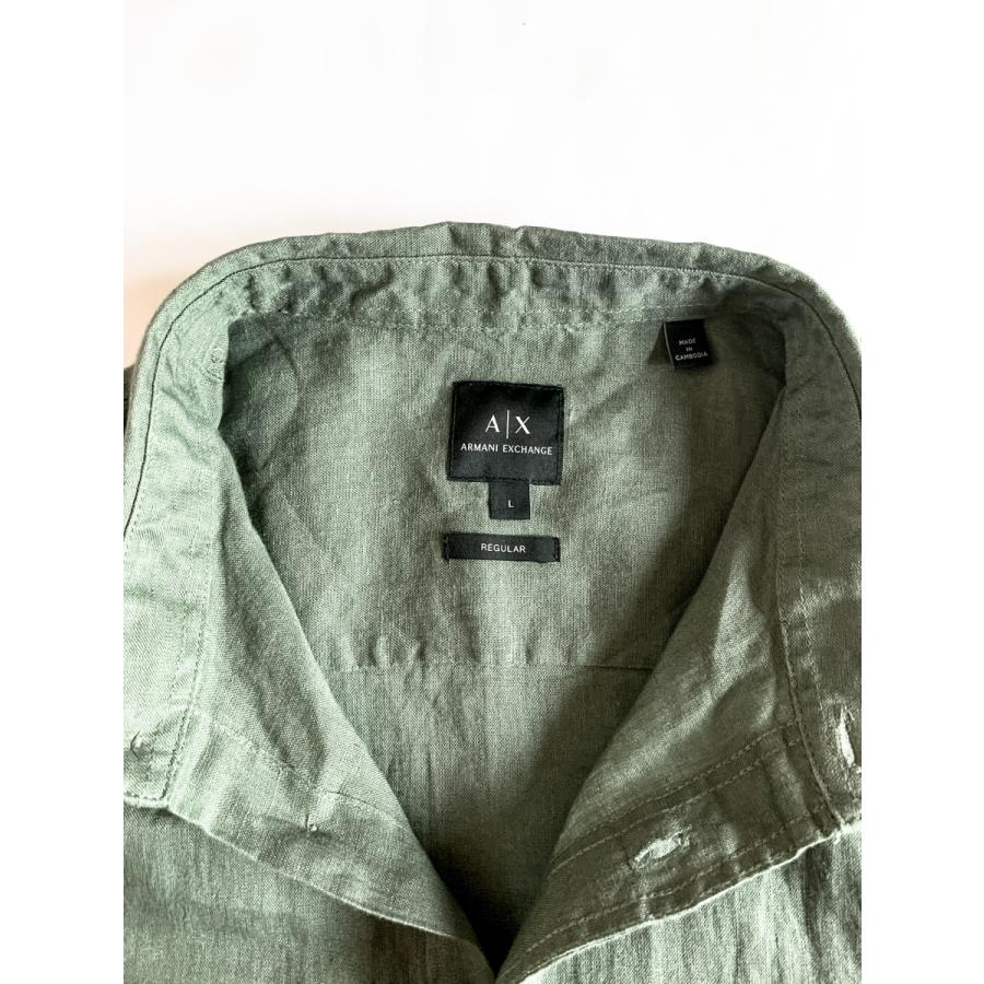 ARMANI EXCHANGE アルマーニ エクスチェンジ リネン100%シャツ 麻 高級 20代 30代 40代 :shirt-0011