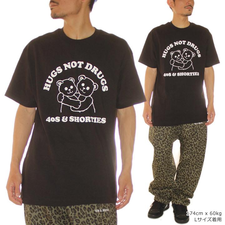 40S & SHORTIES フォーティース ショーティーズ Ｔシャツ 半袖 ストリート ブランド  HUGS NOT DRUGS TEE HUNDTSP22｜3direct｜02