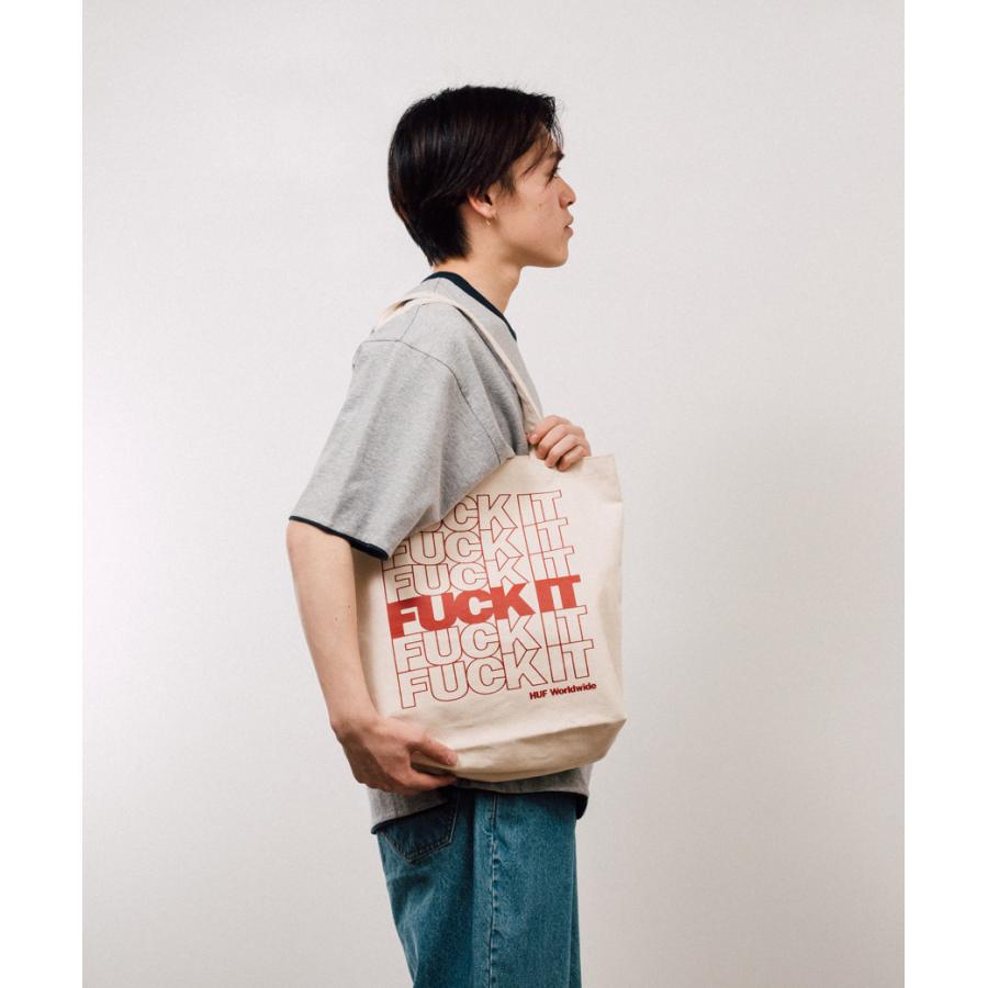 HUF ハフ キャンパストートバック ブランド BAG FUCK IT TOTE BAG M ベージュ 2021年 バック メンズ レディース ストリート スケーター AC80060｜3direct｜08