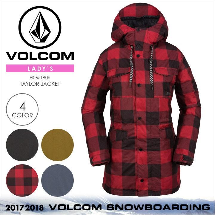 VOLCOM スノーウェア レディース TAYLOR JACKET 2017-2018 秋冬 H0651805 ブラック/モスグリーン/レッド/ネイビー XS/S/M/L/XL(10935円)