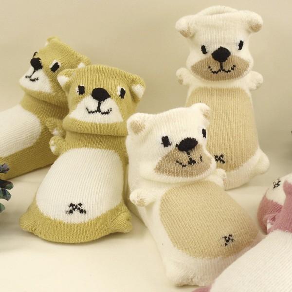 靴下 新生児 クマ ベビー ソックス ギフト プレゼント 動物 滑り止め 立体靴下 赤ちゃん 出産祝 送料無料 日本製 3D socks mintbaby オリジナル 自社製造品 |  | 01