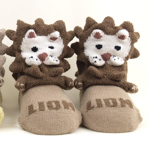 靴下 新生児 ライオン ソックス ギフト プレゼント 動物 滑り止め 立体靴下 男の子 赤ちゃん 出産祝 送料無料 日本製 3D socks mintbaby オリジナル 自社製造品 |  | 01