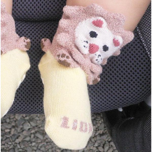 靴下 新生児 ライオン ソックス ギフト プレゼント 動物 滑り止め 立体靴下 男の子 赤ちゃん 出産祝 送料無料 日本製 3D socks mintbaby オリジナル 自社製造品 |  | 02