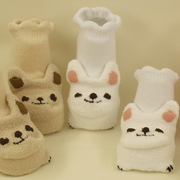 靴下 新生児 かわいい うさぎ ベビー ソックス ギフト プレゼント 動物 滑り止め 立体靴下 出産祝 女の子 送料無料 日本製 3D socks mintbaby オリジナル |  | 02