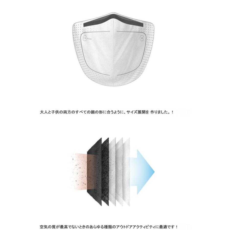 Airinum(エリナム) Lite Air Mask 2.0 ライト エアー マスク ブラック グレー ネイビー ホワイト ピンク PM2.5 花粉 風邪予防｜3love｜05