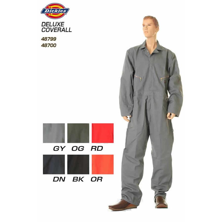 Dickies ディッキーズ つなぎ コットンポリTC DELUXE COVERALL デラックスカバーオール 48799裾上げ+500円｜3love