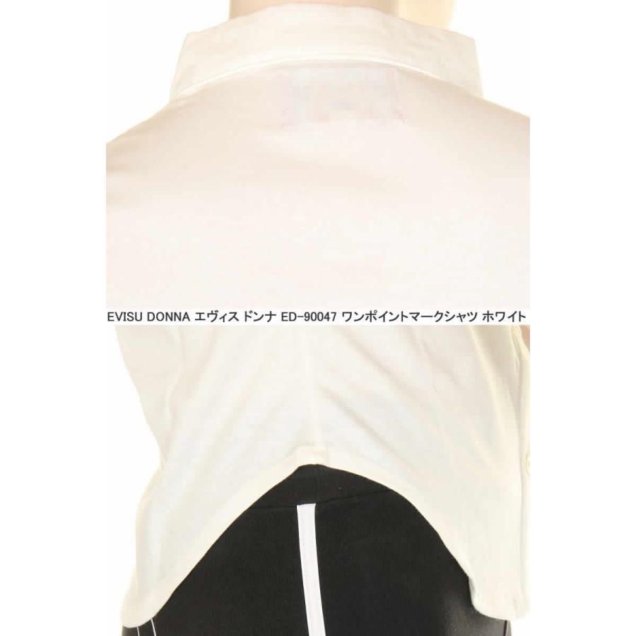 EVISU DONNA エヴィス ドンナ ED-90047 ワンポイントマークシャツ レッドステッチ ホワイト カモメマーク LADY'S SHIRTS｜3love｜06