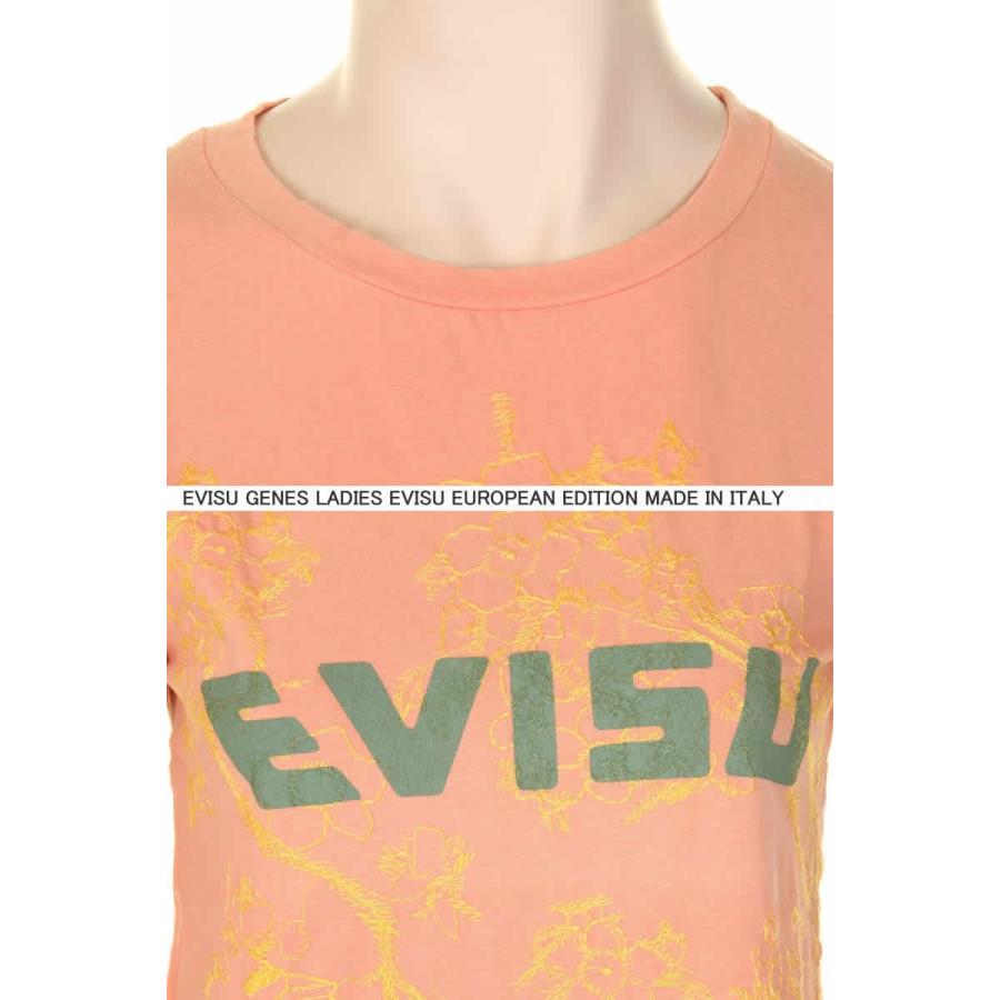 訳あり EVISU GENES LADIES エヴィス ユーロ Tシャツ オレンジ EVISU EUROPEAN EDITION MADE IN ITALY｜3love｜05