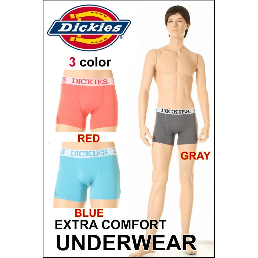 Dickies ディッキーズ UNDERWEAR 無地 レッド ブルー グレー ボクサー パンツ トランクス アンダーウェア プレミアム 高上品 質下着 メンズ インナー｜3love