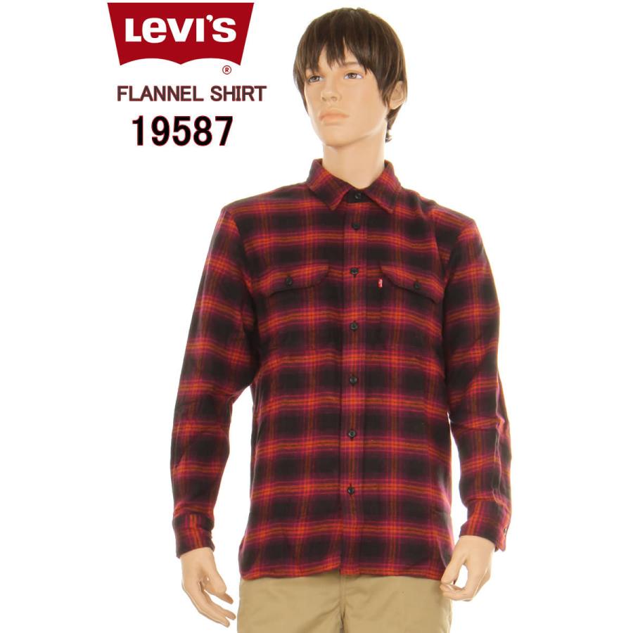 LEVI'S 68％以上節約 19587-0163 人気の春夏 FLANNEL SHIRTS ネルシャツ RED×BLACK プレミアム リーバイス