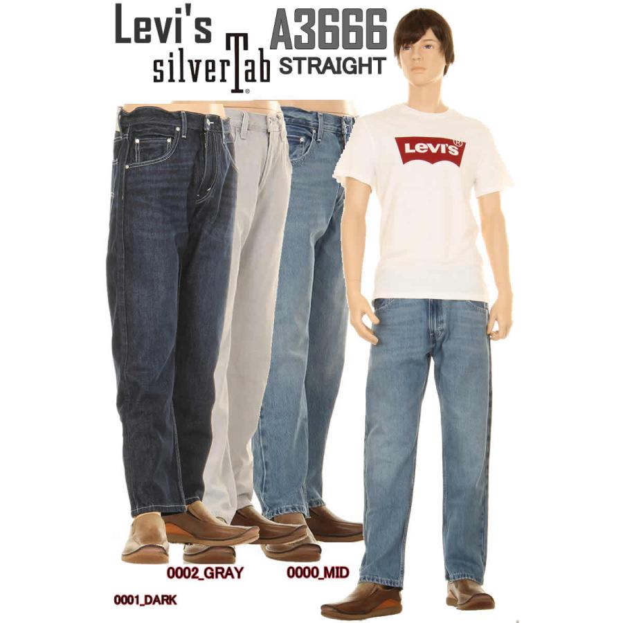 Levi's A3666-0002-0000 STRAIGHT JEANS リーバイス シルバー Levi's A3666-0002-0000 STRAIGHT JEANS リーバイス シルバー