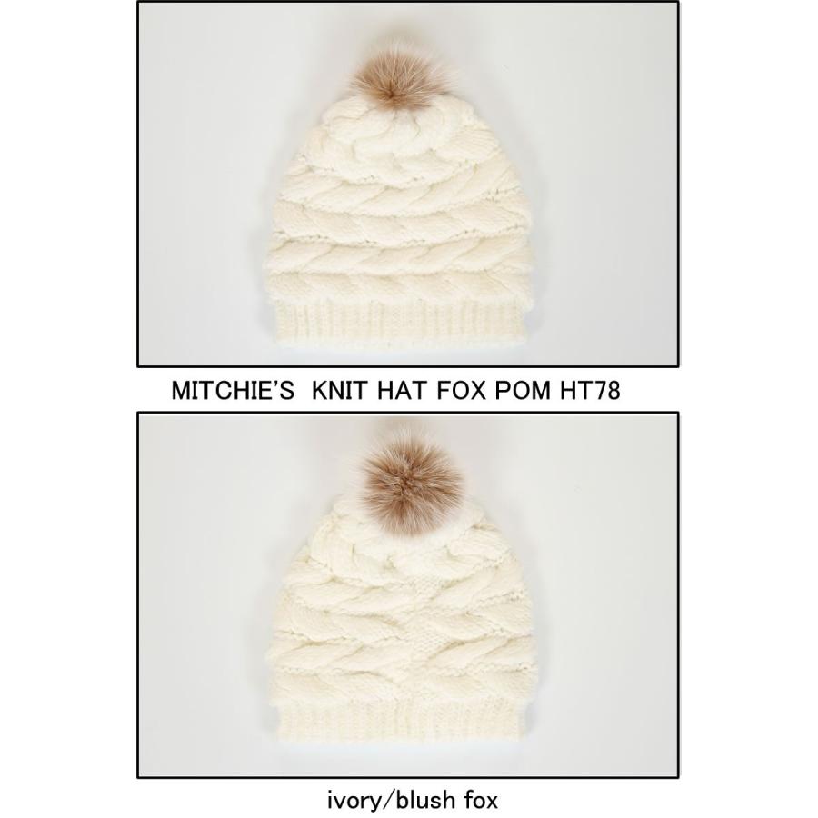 MITCHIE'S MATCHINGS ミッチーズ マッチングス KNIT FOX POM HT78 ニット ハット フォックス ポンポン カフ 帽子 レディース ファー きつね 毛皮 カナダ NY ★;｜3love｜02