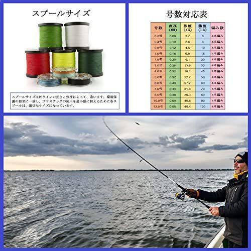Fishlund Peライン 色落ちない 釣り糸 耐磨耗性 高強度 低吸水率 ホワイト 4本編み 100lb 0m 12 0号 素晴らしい
