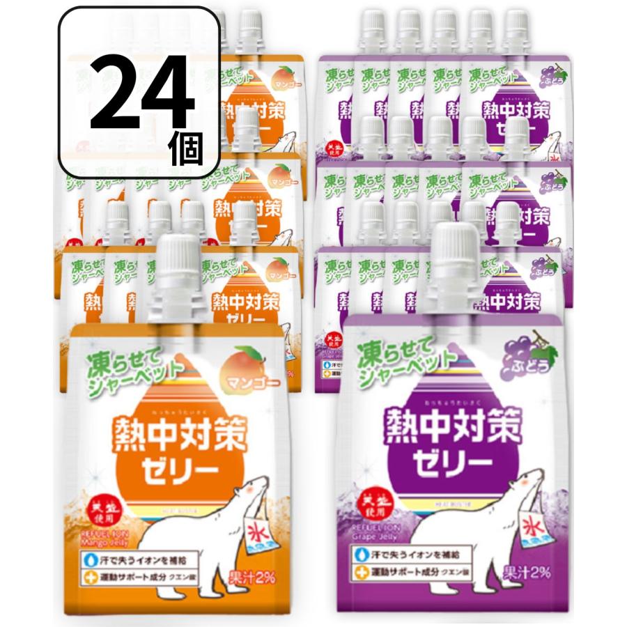 赤穂化成 熱中対策ゼリー 2種アソート 24個セット【マンゴー味 150g