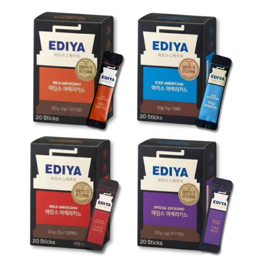 EDIYA coffee イディア コーヒー 【80本入 】4箱 各20本