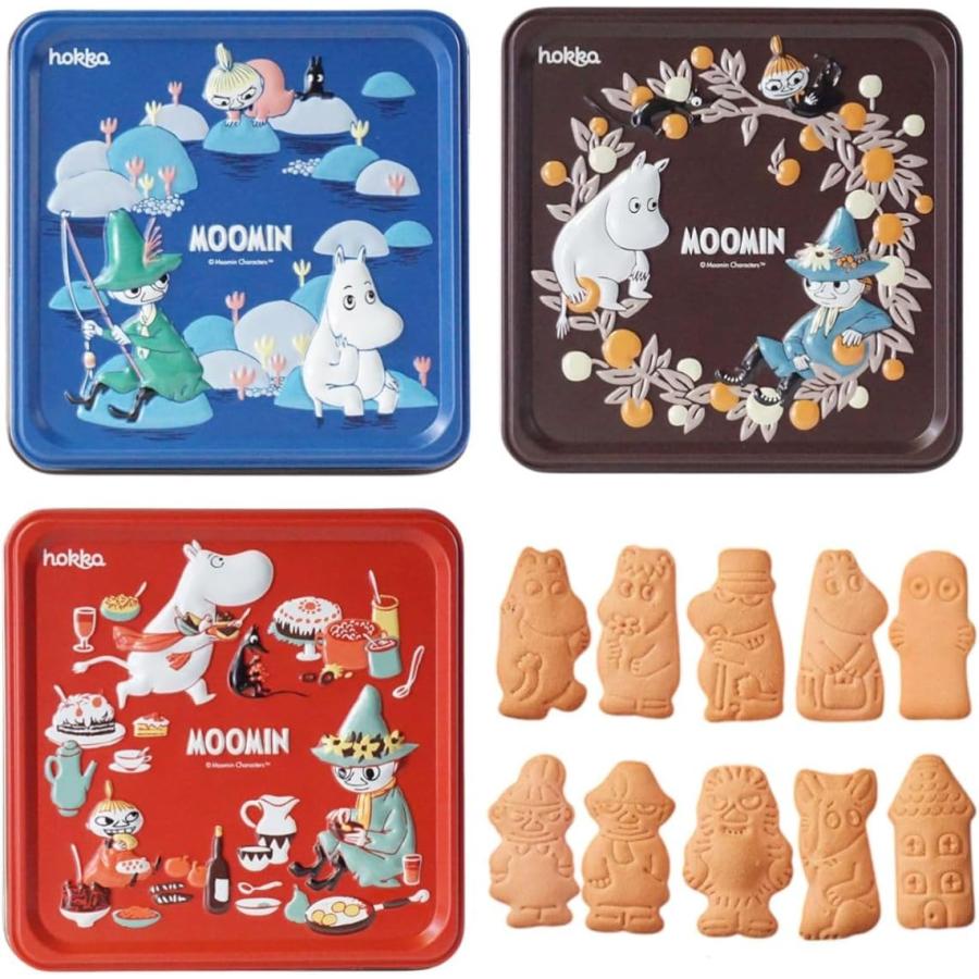 ムーミン 缶 クッキー 90g 3種 （ココア、ミックスベリー、ミルク）各1