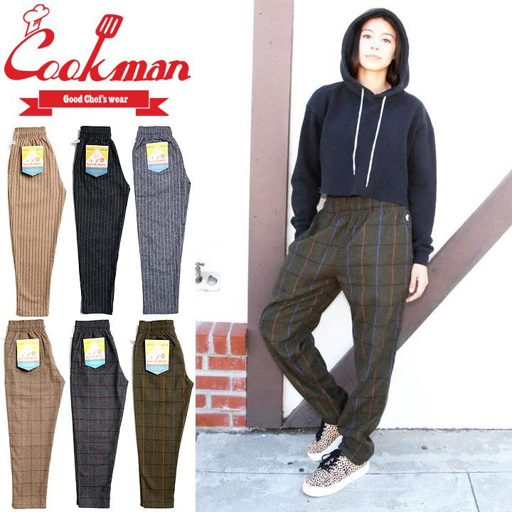 COOKMAN シェフパンツ クックマン CHEF PANTS WOOL MIX STRIPE & CHECK cmchefpantsnw