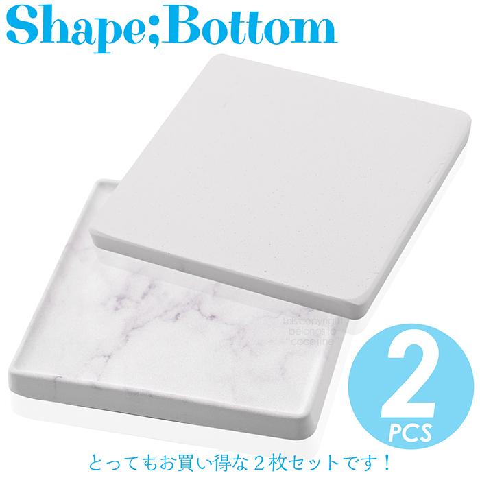 珪藻土 コースター Plus マーブル 超吸水 速乾 スクエアタイプ  2枚セット 送料無料 |  | 05