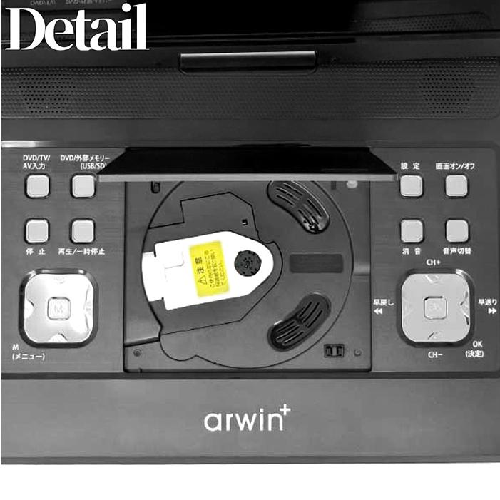 DVDプレーヤー ポータブル 14.1インチ マルチプレーヤー 地デジ