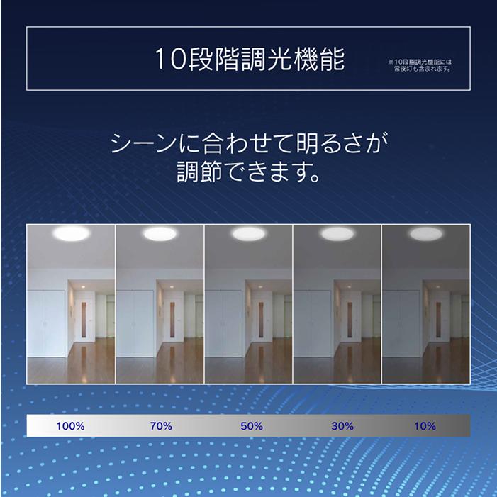 シーリングライト 10畳用 10段階調光機能 常夜灯 長寿命40000時間 最大照度4200ルーメン 長寿命 省エネ 工事不要 かんたん設置 ...