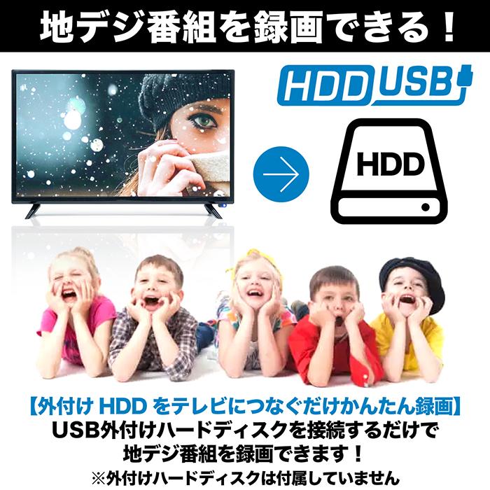 液晶テレビ 24インチ ハイビジョン 外付けHDD録画対応 HDMI装備 VA