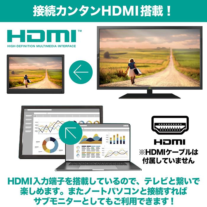 ポータブルテレビ 13.3インチ 地デジ録画機能 3WAY 3電源対応 地デジ