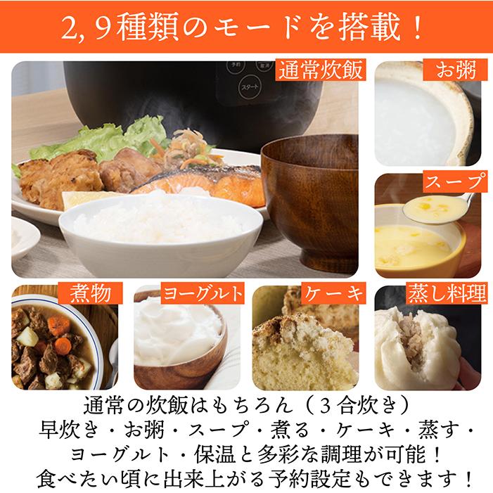 多機能炊飯器 ※グルメ炊き 4合 マイコン式 早炊き スープ ケーキ 保温 炊飯器 1台9役 多機能 4合 炊飯 ヨーグルト ケーキ 煮る 蒸す おかゆ