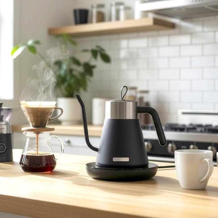 ケトル おしゃれ 電気ケトル ステンレス グースネック 電気ポット 0.75L デジタル表示 温度プリセット×5 空焚き防止機能 沸いたら自動オフ 1時間保温機能 |  | 08