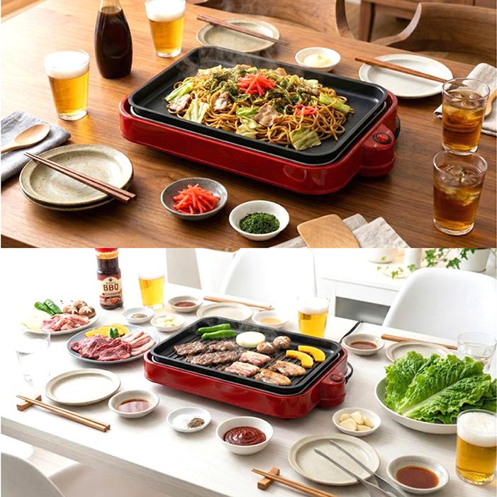 ホットプレート 3n1 グリル フラット たこ焼きプレート 1台3役 重ねて収納 コード収納 焼肉 餃子 お好み焼き RM-243TE |  | 07