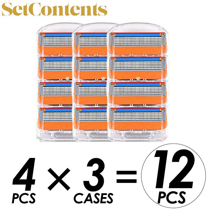 送料無料 】ジレット 5枚刃 フュージョン 替刃 互換品 12個入り