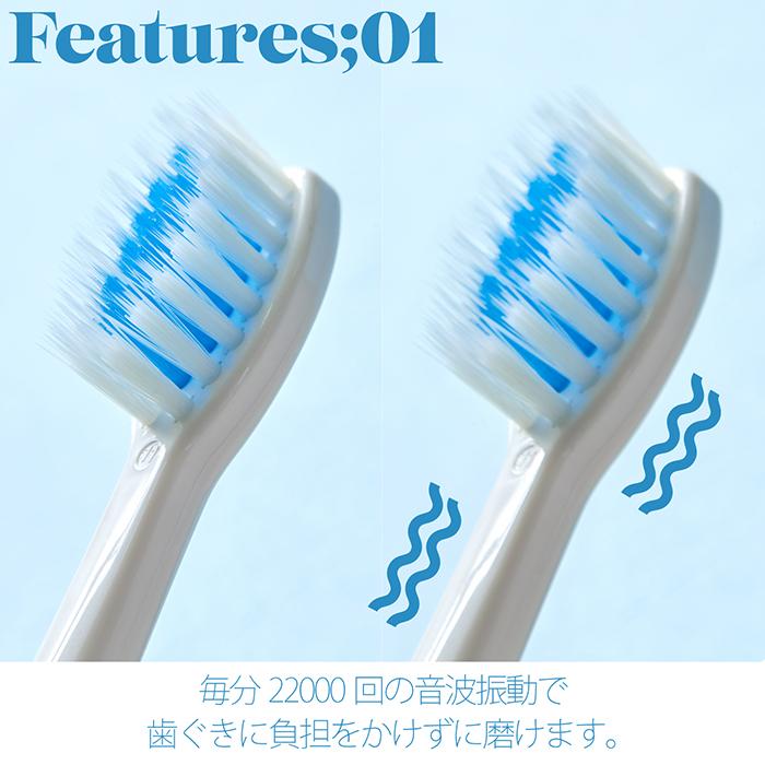 電動歯ブラシ 5本セット 音波式 ポータブル 毎分22000回 音波振動 微細