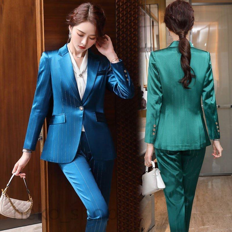 21春秋スーツセットサテンレディース2点セットパンツスーツフォマールジャケット スキニーパンツクルートビジネスリ就活 Cupload372 アパレルショップしろちゃん 通販 Yahoo ショッピング