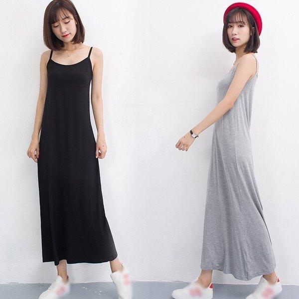 送料無料3丈さ選べる インナーワンピース キャミソールワンピース キャミワンピ 市販 無地 ペチコート ロング丈キャミソール ワンピース インナー ルームウ