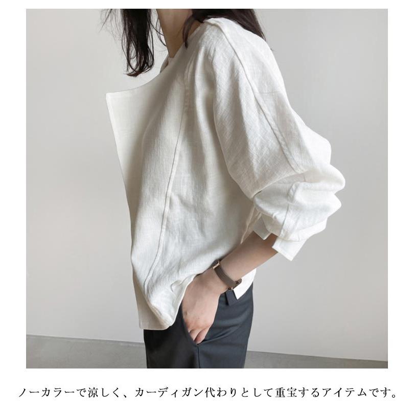 レディース サマージャケット 長袖 ブルゾン 綿麻 薄手 ゆったり