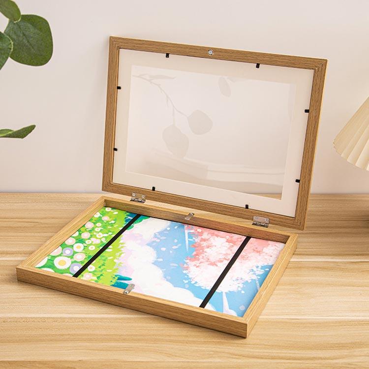 作品ディスプレイ 2個セット】子供の絵 収納 【a3サイズ木製アート