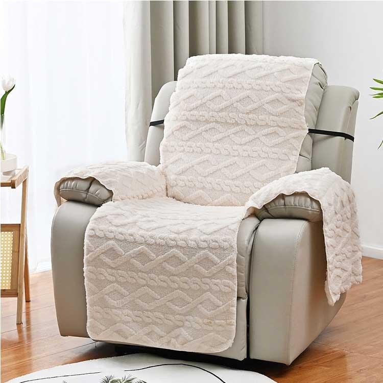 リクライニングマッサージチェア クリーム色 マッサージチェアカバー 一人掛け リクライニングチェアカバー