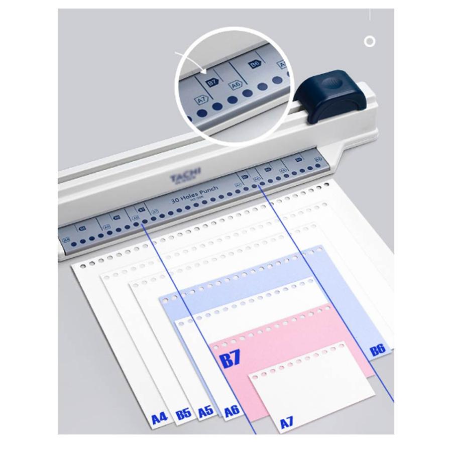 A4サイズ A4/B5対応 多穴パンチ 30穴 ルーズリーフパンチ 事務器 A4サイズ A4/B5対応 多穴パンチ 30穴 ルーズリーフパンチ 事務器