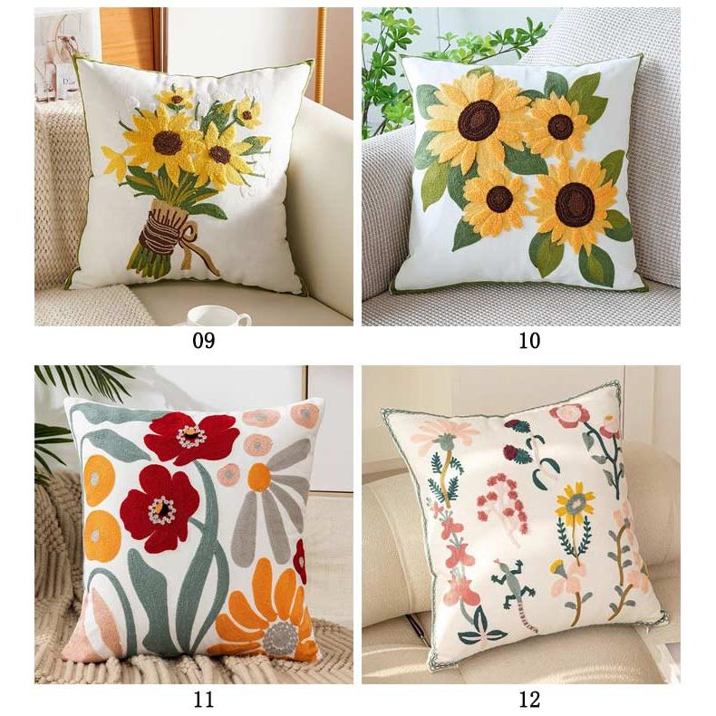 おしゃれ チューリップ クッションカバー 綿麻 45×45cm グッズ