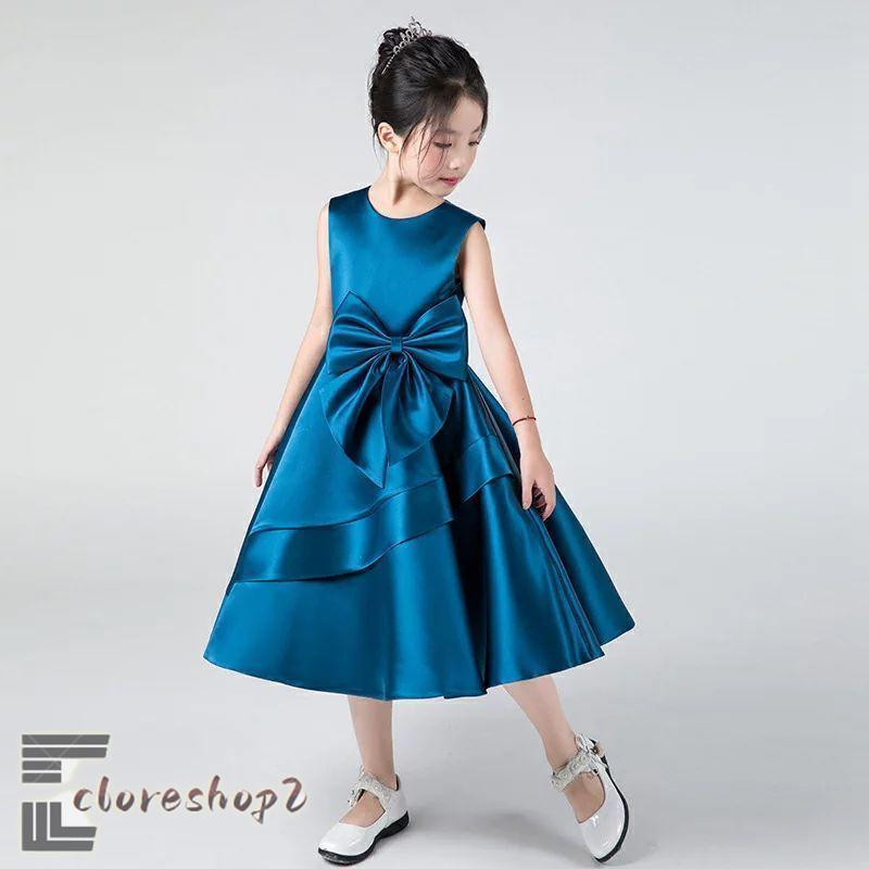 子供ドレス　発表会ドレス　Aラインドレス（リボン付き） 子供ドレス 発表会ドレス Aラインドレス（リボン付き） 子供